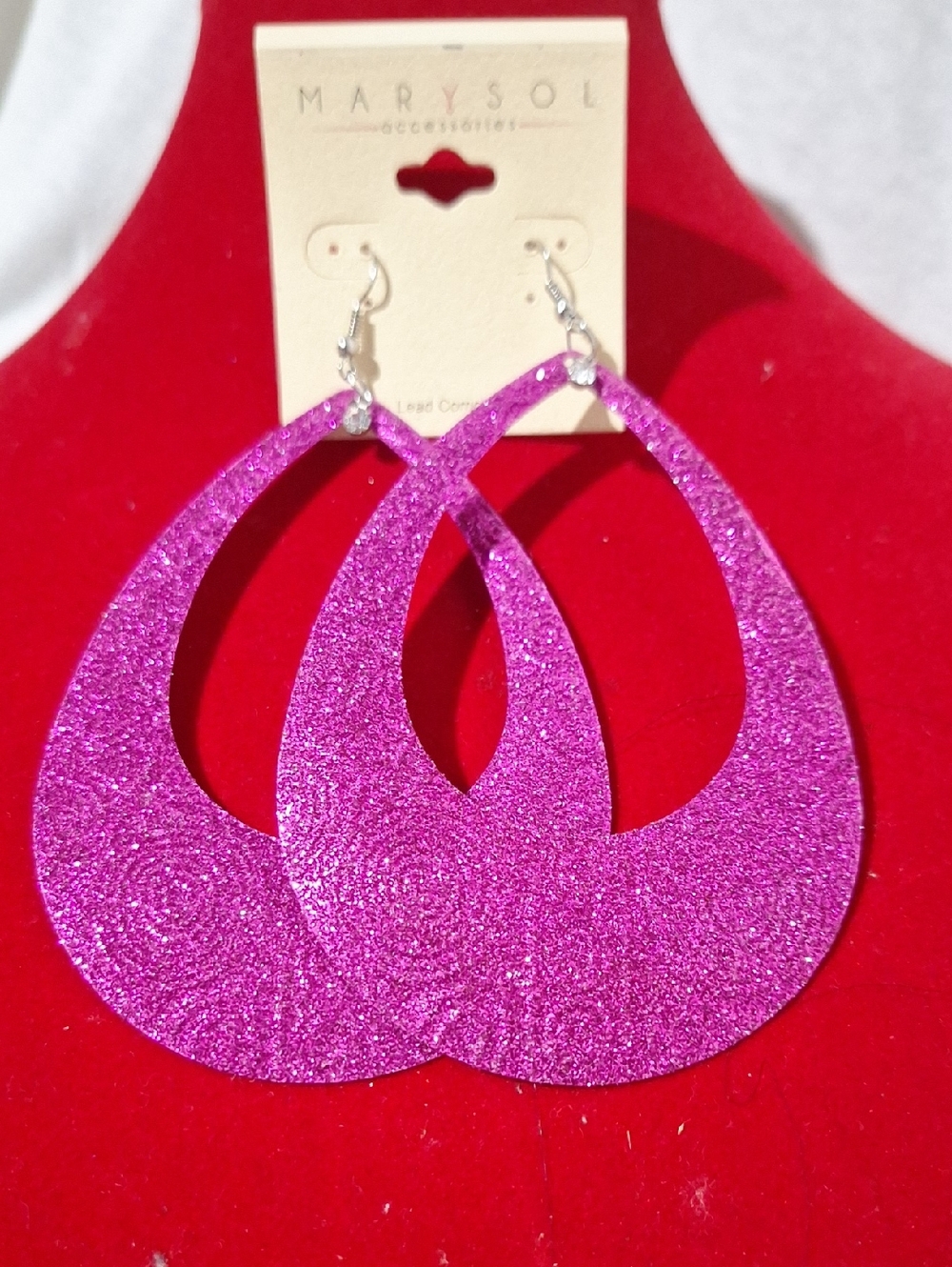 Sparkle Pink Teardrop Earrings